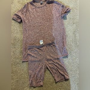 Girls SHEIN 10y Maroon Biker and Shirt Set